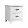 Nori Bedside Low Nightside | 2 Drawers with Black Metal Handles | White
