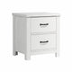 Nori Bedside Low Nightside | 2 Drawers with Black Metal Handles | White