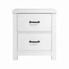 Nori Bedside Low Nightside | 2 Drawers with Black Metal Handles | White