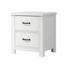 Nori Bedside Low Nightside | 2 Drawers with Black Metal Handles | White