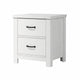 Nori Bedside Low Nightside | 2 Drawers with Black Metal Handles | White