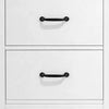 Nori Bedside Low Nightside | 2 Drawers with Black Metal Handles | White