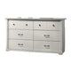 Jori Wide Dresser | 6 Drawers with Split Top | Black Handles | White