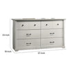 Jori Wide Dresser | 6 Drawers with Split Top | Black Handles | White