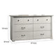 Jori Wide Dresser | 6 Drawers with Split Top | Black Handles | White