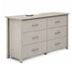 Kori Wide Dresser | 6 Drawers with Silver Bar Handles | White