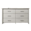 Kori Wide Dresser | 6 Drawers with Silver Bar Handles | White