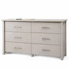 Kori Wide Dresser | 6 Drawers with Silver Bar Handles | White