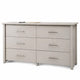 Kori Wide Dresser | 6 Drawers with Silver Bar Handles | White