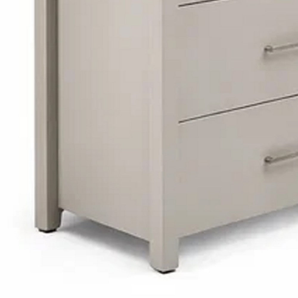Kori Wide Dresser | 6 Drawers with Silver Bar Handles | White