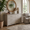 Kori Wide Dresser | 6 Drawers with Silver Bar Handles | White