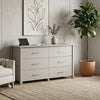 Kori Wide Dresser | 6 Drawers with Silver Bar Handles | White