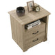 Jori Bedside Nightstand | 2 Drawers | USB Ports | 1 Open Shelf | Oak Brown