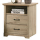 Jori Bedside Nightstand | 2 Drawers | USB Ports | 1 Open Shelf | Oak Brown