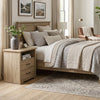 Jori Bedside Nightstand | 2 Drawers | USB Ports | 1 Open Shelf | Oak Brown