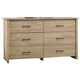Kori Wide Dresser | 6 Drawers with Black Handles | Light Oak Brown