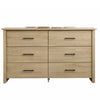 Kori Wide Dresser | 6 Drawers with Black Handles | Light Oak Brown