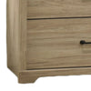 Jori Wide Dresser | 6 Drawers with Split Top | Black Handles | Oak Brown