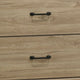 Jori Wide Dresser | 6 Drawers with Split Top | Black Handles | Oak Brown