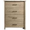 Kori Tall Dresser Chest | 4 Drawers with Black Handles | Light Oak Brown