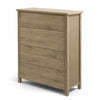 Kori Tall Dresser Chest | 4 Drawers with Black Handles | Light Oak Brown