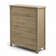 Kori Tall Dresser Chest | 4 Drawers with Black Handles | Light Oak Brown