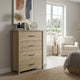 Kori Tall Dresser Chest | 4 Drawers with Black Handles | Light Oak Brown