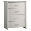 Kori Tall Dresser Chest | 4 Drawers with Silver Bar Handles | White