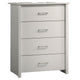 Kori Tall Dresser Chest | 4 Drawers with Silver Bar Handles | White