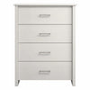 Kori Tall Dresser Chest | 4 Drawers with Silver Bar Handles | White