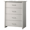 Kori Tall Dresser Chest | 4 Drawers with Silver Bar Handles | White