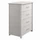 Kori Tall Dresser Chest | 4 Drawers with Silver Bar Handles | White
