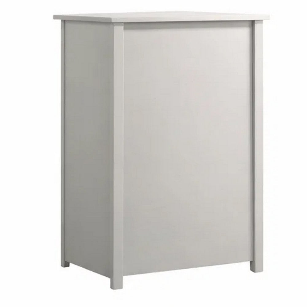 Kori Tall Dresser Chest | 4 Drawers with Silver Bar Handles | White