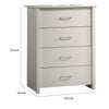 Kori Tall Dresser Chest | 4 Drawers with Silver Bar Handles | White