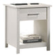 Kori Nightstand | 1 Drawer and Open Shelf | Silver Pulls | White