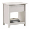 Kori Nightstand | 1 Drawer and Open Shelf | Silver Pulls | White