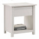 Kori Nightstand | 1 Drawer and Open Shelf | Silver Pulls | White