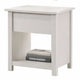 Kori Nightstand | 1 Drawer and Open Shelf | Silver Pulls | White