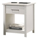 Kori Nightstand | 1 Drawer and Open Shelf | Silver Pulls | White