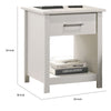 Kori Nightstand | 1 Drawer and Open Shelf | Silver Pulls | White