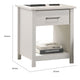Kori Nightstand | 1 Drawer and Open Shelf | Silver Pulls | White
