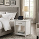 Kori Nightstand | 1 Drawer and Open Shelf | Silver Pulls | White