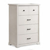 Jori Tall Dresser Chest | 4 Drawers with Split Top | Black Handles | White