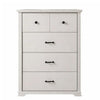 Jori Tall Dresser Chest | 4 Drawers with Split Top | Black Handles | White