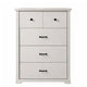 Jori Tall Dresser Chest | 4 Drawers with Split Top | Black Handles | White