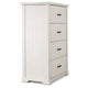 Jori Tall Dresser Chest | 4 Drawers with Split Top | Black Handles | White