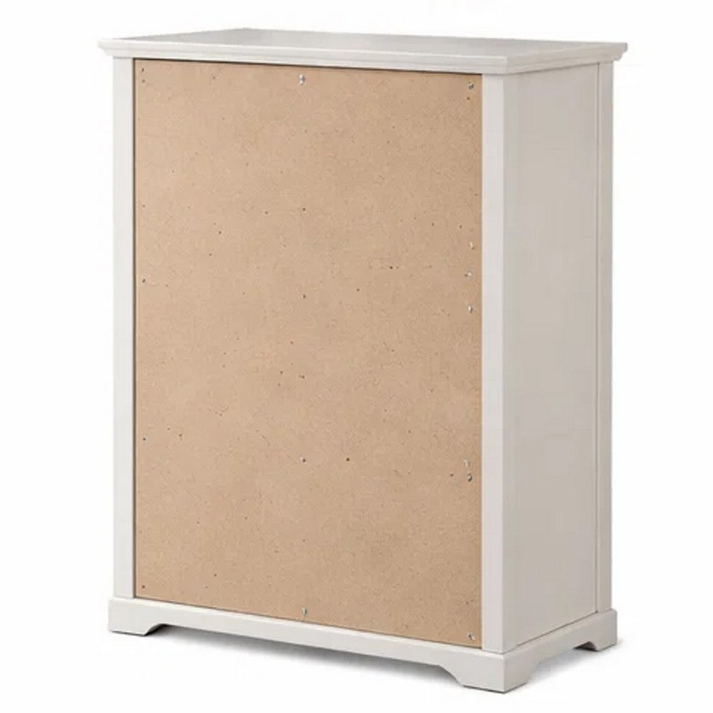 Jori Tall Dresser Chest | 4 Drawers with Split Top | Black Handles | White
