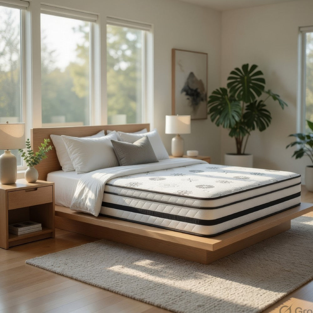 Lesi Queen Hybrid Mattress | Green Tea Infused | Quilted Cover | 12"