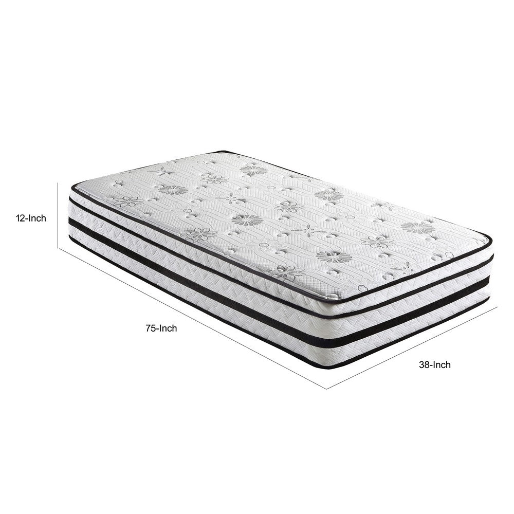 Lesi Twin Hybrid Mattress | Green Tea Infused | Quilted Cover | 12"