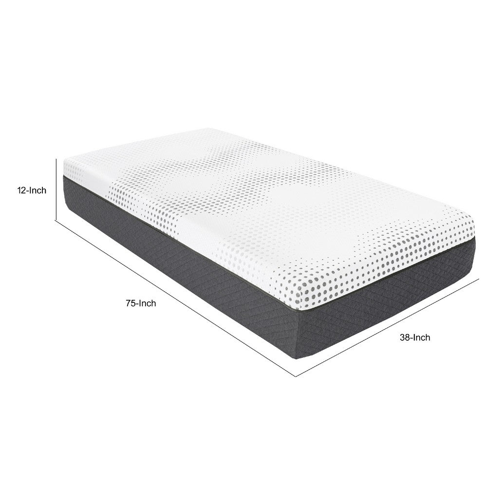 Fezy Twin Size Hybrid Mattress | Green Tea Gel Infused | 12" Firm